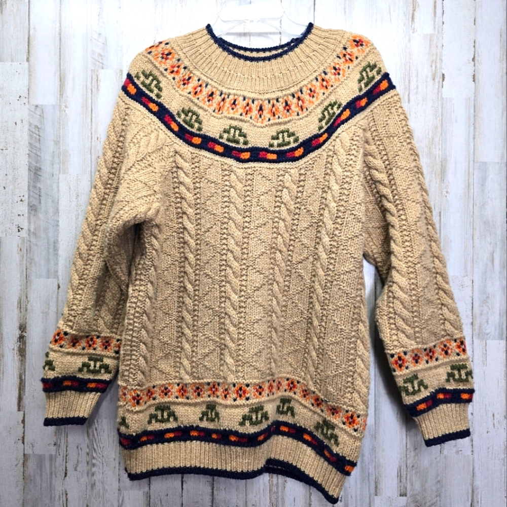 Vintage United Colors Of Benetton Large Made In Italy Shetland Wool 80s 90s